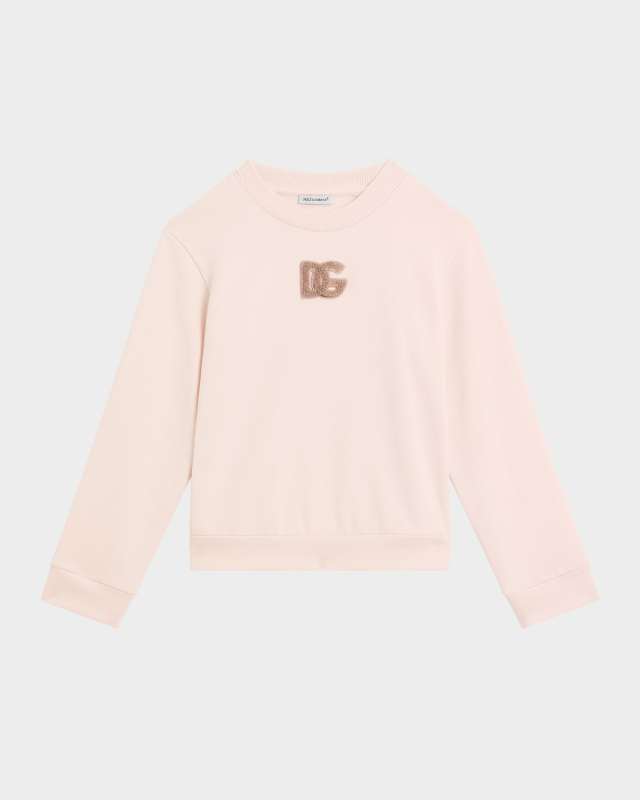 Girl's Logo Sequined Felpa Patch Sweatshirt, Size 4-6